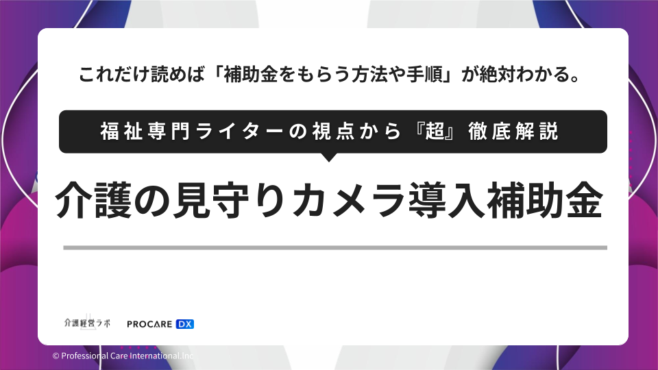 介護の見守りカメラ導入補助金